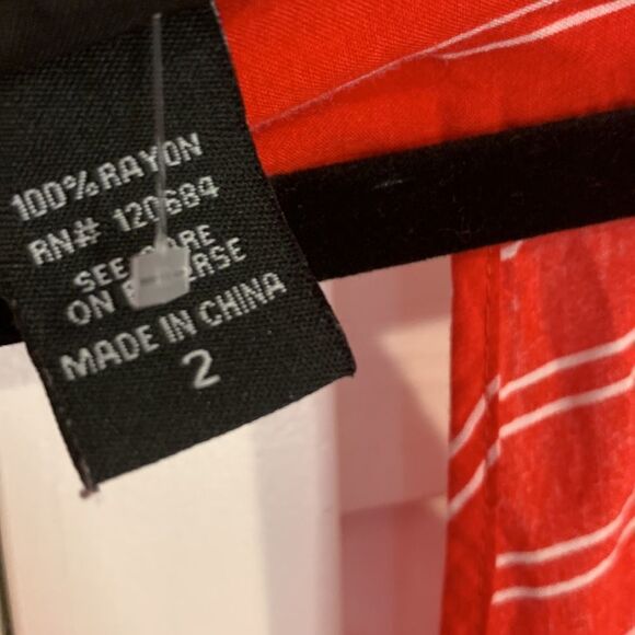 Torrid red stripe shirt with cut outs on back 2 - Picture 5 of 9